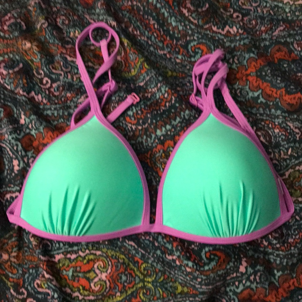 No Boundaries Colorful Size Large Bikini Swim Top